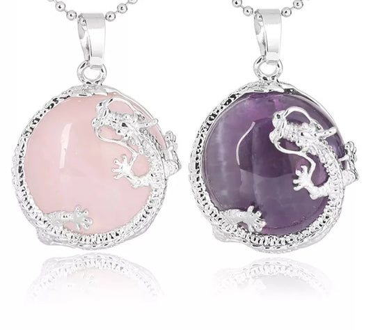 Natural Stone Dragon Necklaces